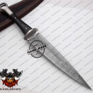 Damascus Swiss Dagger Knife Custom Handmade Damascus Steel Professional Hunting Knife Buffalo Horn