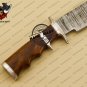 Damascus Machete Knife Custom Handmade Damascus Steel Fixed Blade Hunting Knife + Rose Wood Handle