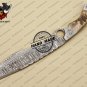 Damascus Finger Bowie Knife Custom Handmade Damascus Steel Hunting Knife With Ram Horn Handle Sheath