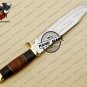 Crocodile Dundee Bowie Custom Handmade Stainless Steel Fixed Blade Hunting Knife Horn Handle Sheath