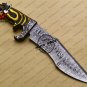 Damascus Bowie Knife Custom Handmade Damascus Steel Knife With Corain+Pakka Wood Handle Sheaths