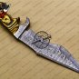Damascus Bowie Knife Custom Handmade Damascus Steel Knife With Corain+Pakka Wood Handle Sheaths