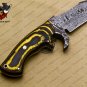 Damascus Bowie Knife Custom Handmade Damascus Steel Knife With Corain+Pakka Wood Handle Sheaths