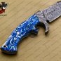 Damascus Bowie Knife Custom Handmade Damascus Steel Knife With Corain+Pakka Wood Handle Sheaths