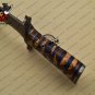 Damascus Bowie Knife Custom Handmade Damascus Steel Hunting Knife With Rose+Olive Wood Handle Sheath