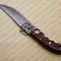 Finger Damascus Bowie Knife Custom Handmade Damascus Steel Hunting Damascus Bowie Knife With Rose