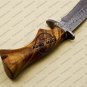 New Damascus Bowie Knife Custom Handmade Damascus Steel Hunting Damascus Bowie Knife With Rose Wood
