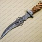 Damascus Bowie Knife Custom Handmade Damascus Steel Hunting Damascus Bowie Knife With Rose and olive