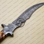 Damascus Bowie Knife Custom Handmade Damascus Steel Hunting Damascus Bowie Knife With Rose and olive