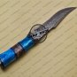 Damascus Bowie Knife Custom Handmade Damascus Steel Hunting Knife With Colored Bone Handle Sheaths