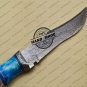 Damascus Bowie Knife Custom Handmade Damascus Steel Hunting Knife With Colored Bone Handle Sheaths