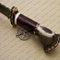 Fixed Blade Damascus Bowie Knife Custom Handmade Damascus Steel Hunting Bowie Knife + Corain & Stag