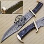 Damascus Rambo Bowie Knife Custom Handmade Damascus Steel Hunting Rambo Bowie Knife With Pakka Wood