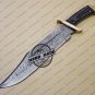 Damascus Rambo Bowie Knife Custom Handmade Damascus Steel Hunting Rambo Bowie Knife With Pakka Wood