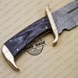 Damascus Rambo Bowie Knife Custom Handmade Damascus Steel Hunting Rambo Bowie Knife With Pakka Wood