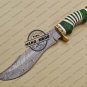 Damascus Bowie Knife Fixed Blade Custom Handmade Damascus Steel Knife With Cow Handle Sheaths