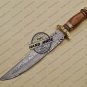 Fancy Damascus Bowie Knife Custom Handmade Damascus Steel Hunting Knife + Rose Wood Handle Sheaths