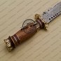 Fancy Damascus Bowie Knife Custom Handmade Damascus Steel Hunting Knife + Rose Wood Handle Sheaths