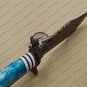 Damascus Bowie Knife Fixed Blade Custom Handmade Damascus Steel Knife With Cow Handle Sheaths