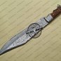 Damascus Bowie Knife Fixed Blade Custom Handmade Damascus Steel Knife With Cow Handle Sheaths