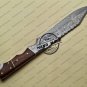 Damascus Bowie Knife Fixed Blade Custom Handmade Damascus Steel Knife With Cow Handle Sheaths