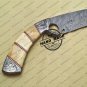 Damascus Bowie Finger Knife Custom Handmade Damascus Steel Hunting Damascus Bowie Finger Knife