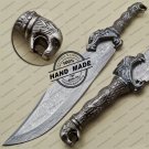 Damascus Bowie Knife Custom Handmade Damascus Steel Hunting Outdoor Damascus Bowie Knife + Sheaths