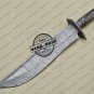 Full Damascus Bowie Knife Custom Handmade Damascus Steel Hunting Knife With Leather Sheaths