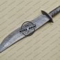 Full Damascus Bowie Knife Custom Handmade Damascus Steel Hunting Knife With Leather Sheaths