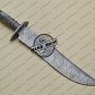 Full Damascus Bowie Knife Custom Handmade Damascus Steel Hunting Knife With Leather Sheaths