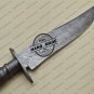 Full Damascus Bowie Knife Custom Handmade Damascus Steel Hunting Knife With Leather Sheaths