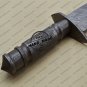 Full Damascus Bowie Knife Custom Handmade Damascus Steel Hunting Knife With Leather Sheaths