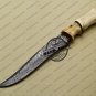 Fancy Damascus Bowie Knife Fixed Blade Handmade Damascus Steel Knife With Bone File Worked Handle