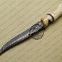 Fancy Damascus Bowie Knife Fixed Blade Handmade Damascus Steel Knife With Bone File Worked Handle
