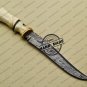 Fancy Damascus Bowie Knife Fixed Blade Handmade Damascus Steel Knife With Bone File Worked Handle
