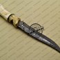 Fancy Damascus Bowie Knife Fixed Blade Handmade Damascus Steel Knife With Bone File Worked Handle