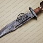 Professional Rambo Damascus Bowie Knife Custom Handmade Damascus Steel Hunting Knife + Stag Handle