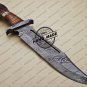 Professional Rambo Damascus Bowie Knife Custom Handmade Damascus Steel Hunting Knife + Stag Handle