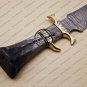 Professional Damascus Bowie Knife Custom Handmade Damascus Steel Hunting Knife + Colored Bone Handle