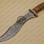 Rody Stan Beautiful Custom Handmade Damascus Steel Hunting Damascus Bowie Knife + Rose Wood Handle