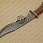 Rody Stan Beautiful Custom Handmade Damascus Steel Hunting Damascus Bowie Knife + Rose Wood Handle