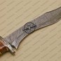 Rody Stan Beautiful Custom Handmade Damascus Steel Hunting Damascus Bowie Knife + Rose Wood Handle