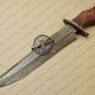 Rody Stan Style Beautiful Custom Handmade Damascus Bowie Knife With Rose Wood Handle