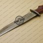 Rody Stan Style Beautiful Custom Handmade Damascus Bowie Knife With Rose Wood Handle