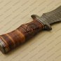 Rody Stan Beautiful Custom Handmade Damascus Bowie Knife With Leather Sheaths Handle