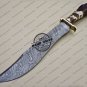Damascus Bowie Knife Custom Handmade Damascus Steel Hunting Damascus Bowie Knife + Stag Handle