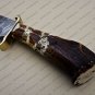 Damascus Bowie Knife Custom Handmade Damascus Steel Hunting Damascus Bowie Knife + Stag Handle