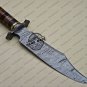 Damascus Bowie Knife Custom Handmade Damascus Steel Hunting Damascus Knife Walnut Rose wood Handle