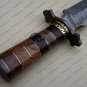 Damascus Bowie Knife Custom Handmade Damascus Steel Hunting Damascus Knife Walnut Rose wood Handle