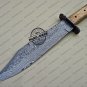 Damascus Bowie Knife Custom Handmade Damascus Steel Hunting Damascus Bowie Knife + Cow Wood Handle